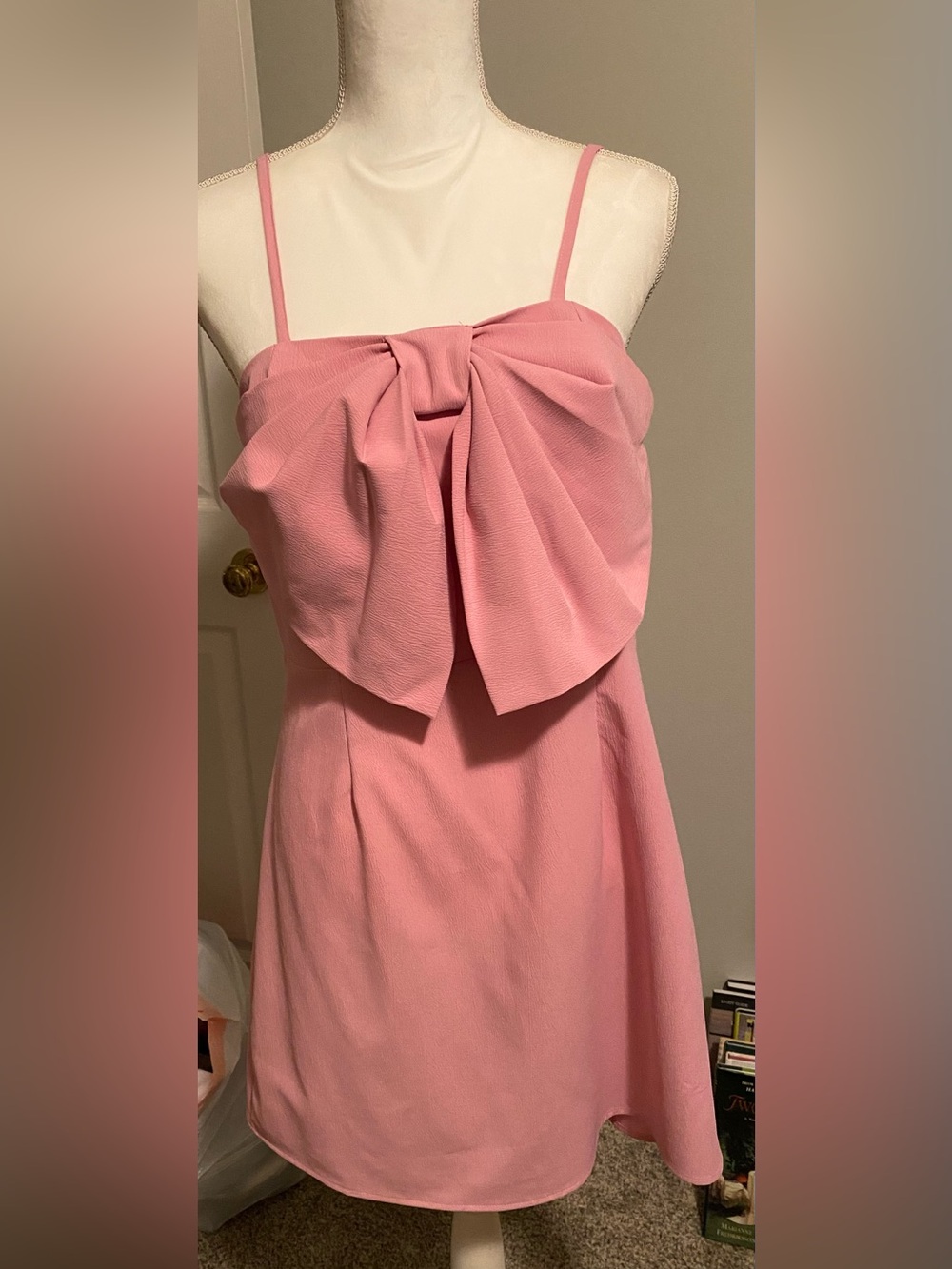 Wanderlust Sleeveless Pink Bow Front Dress Size XL NWT